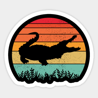 Alligator Retro Sunset Sticker